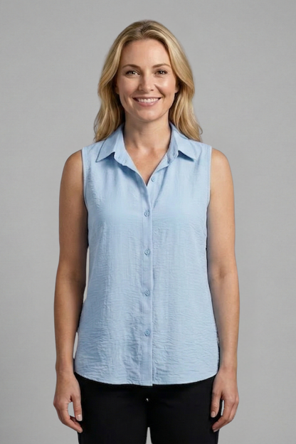 Lena | Chic Sleeveless Collared Blouse