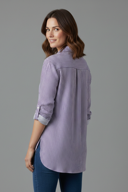Lila | Collared Stripe Blouse