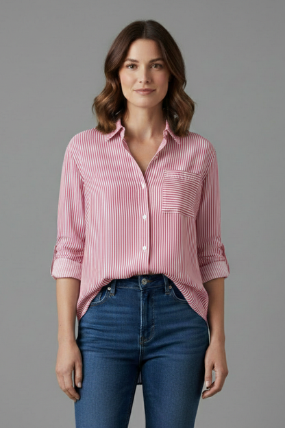 Lila | Collared Stripe Blouse