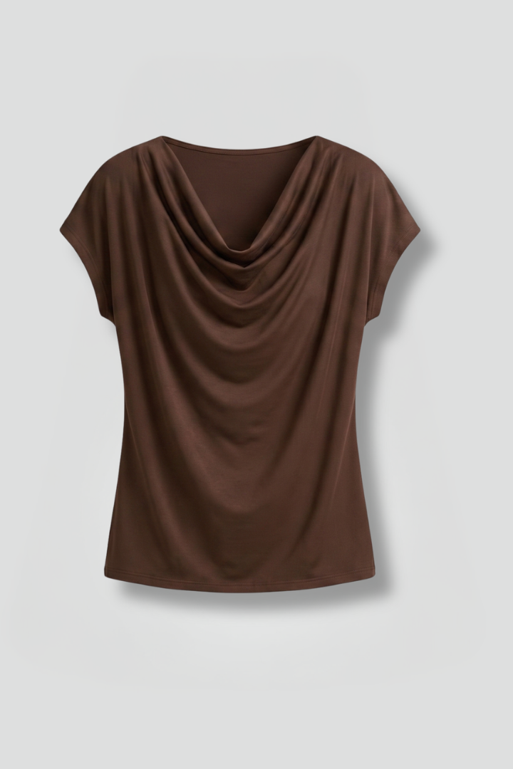 Lena | Cowl Neck Draped Blouse