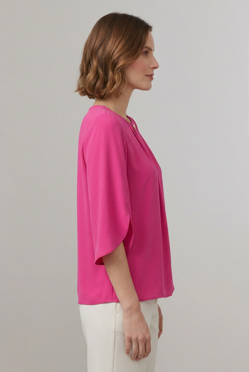 Lena | Pleated Front Blouse with Split Sleeves