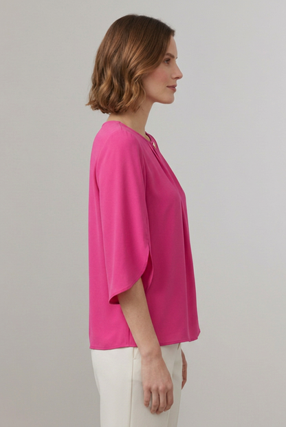 Lena | Pleated Front Blouse with Split Sleeves