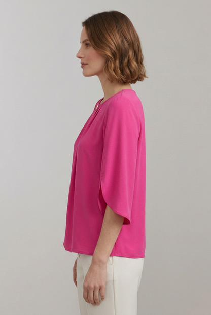 Lena | Pleated Front Blouse with Split Sleeves