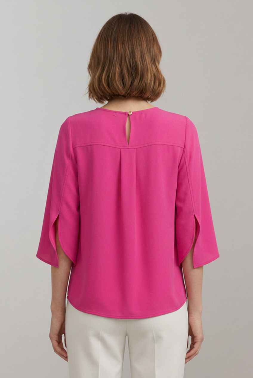 Lena | Pleated Front Blouse with Split Sleeves