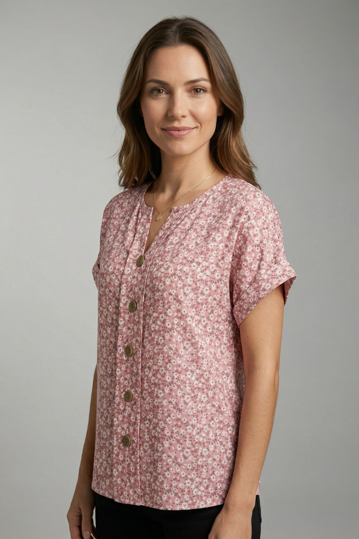 Elena | Chic Round Neck Blouse
