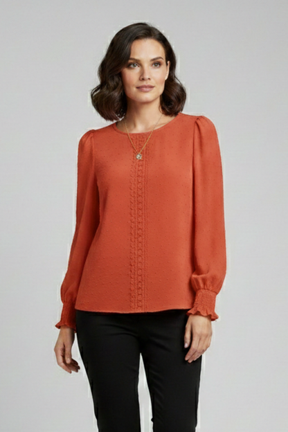 Lila | Embroidered Round Neck Blouse