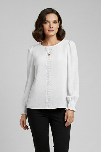 Lila | Embroidered Round Neck Blouse