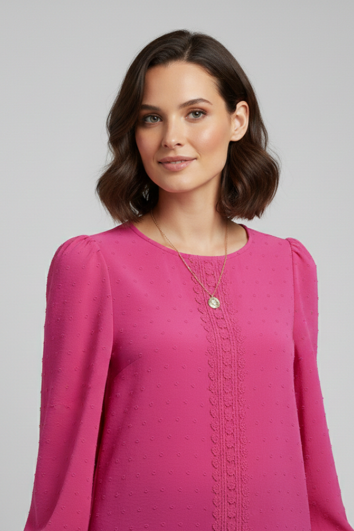 Lila | Embroidered Round Neck Blouse