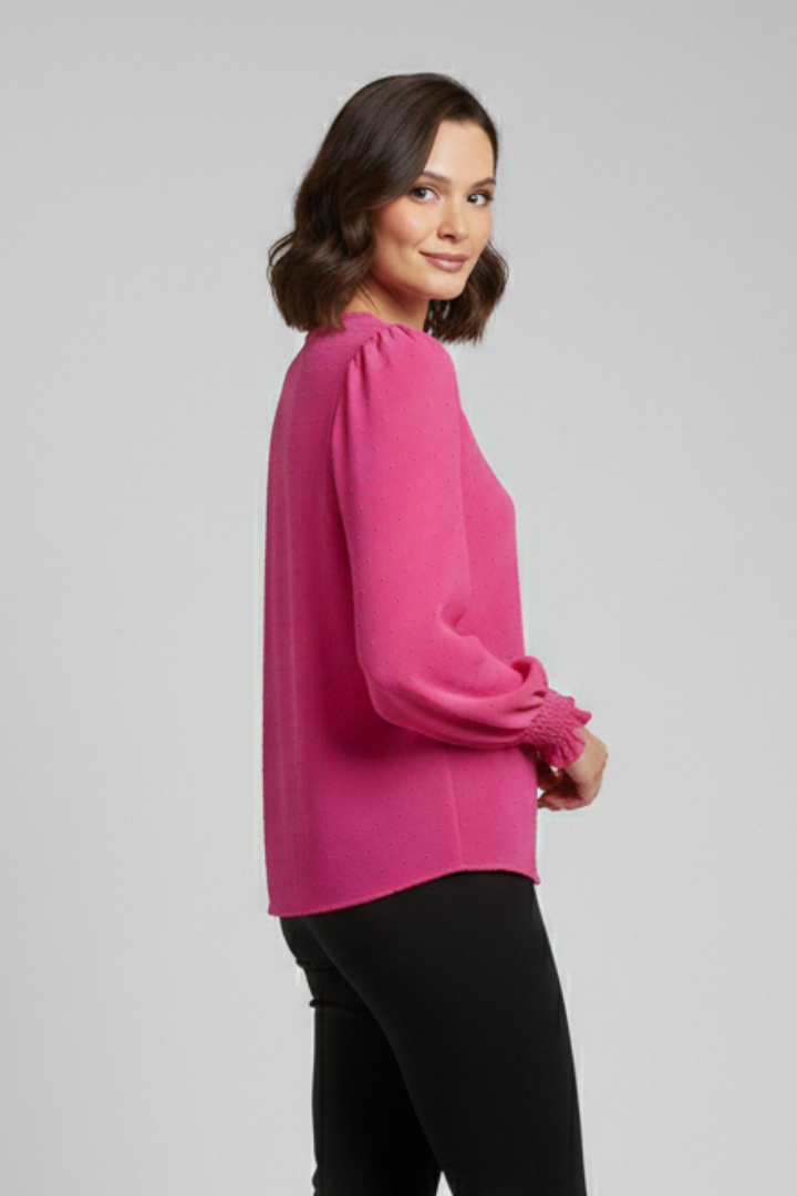 Lila | Embroidered Round Neck Blouse