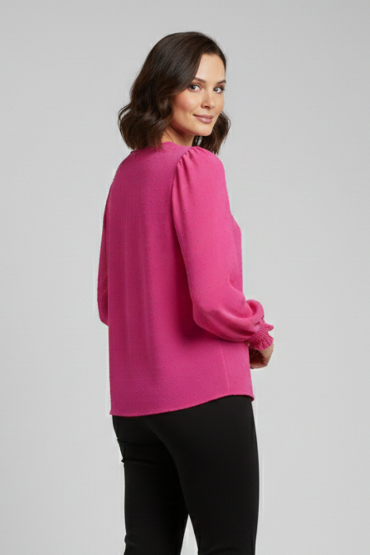 Lila | Embroidered Round Neck Blouse