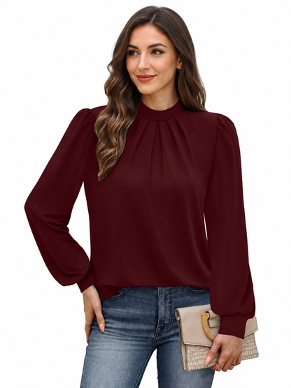 Livia | High Neck Puff Sleeve Blouse