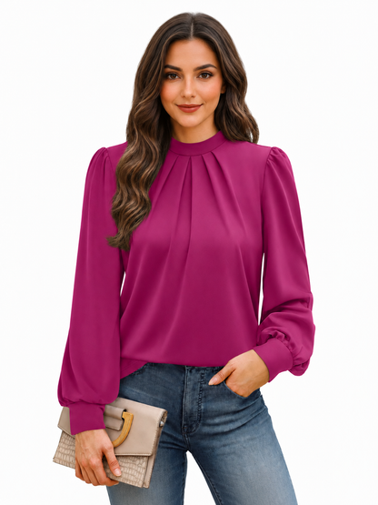 Livia | High Neck Puff Sleeve Blouse