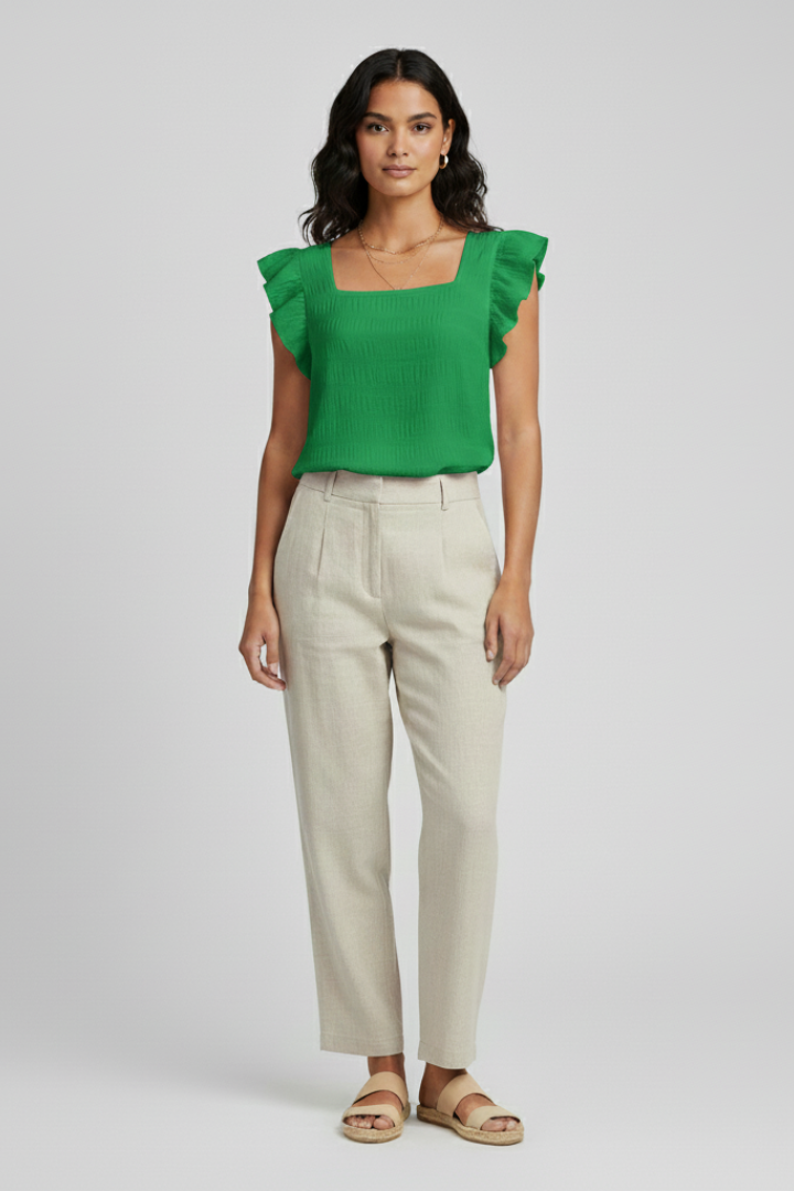 Lila | Square Neck Woven Blouse