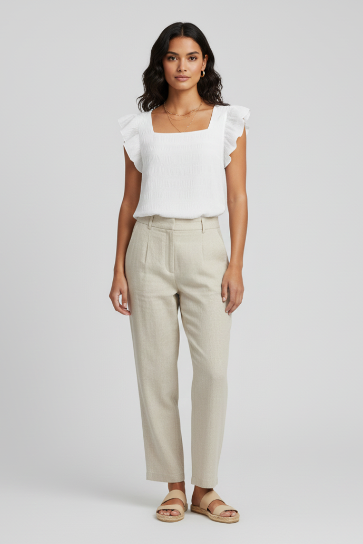 Lila | Square Neck Woven Blouse