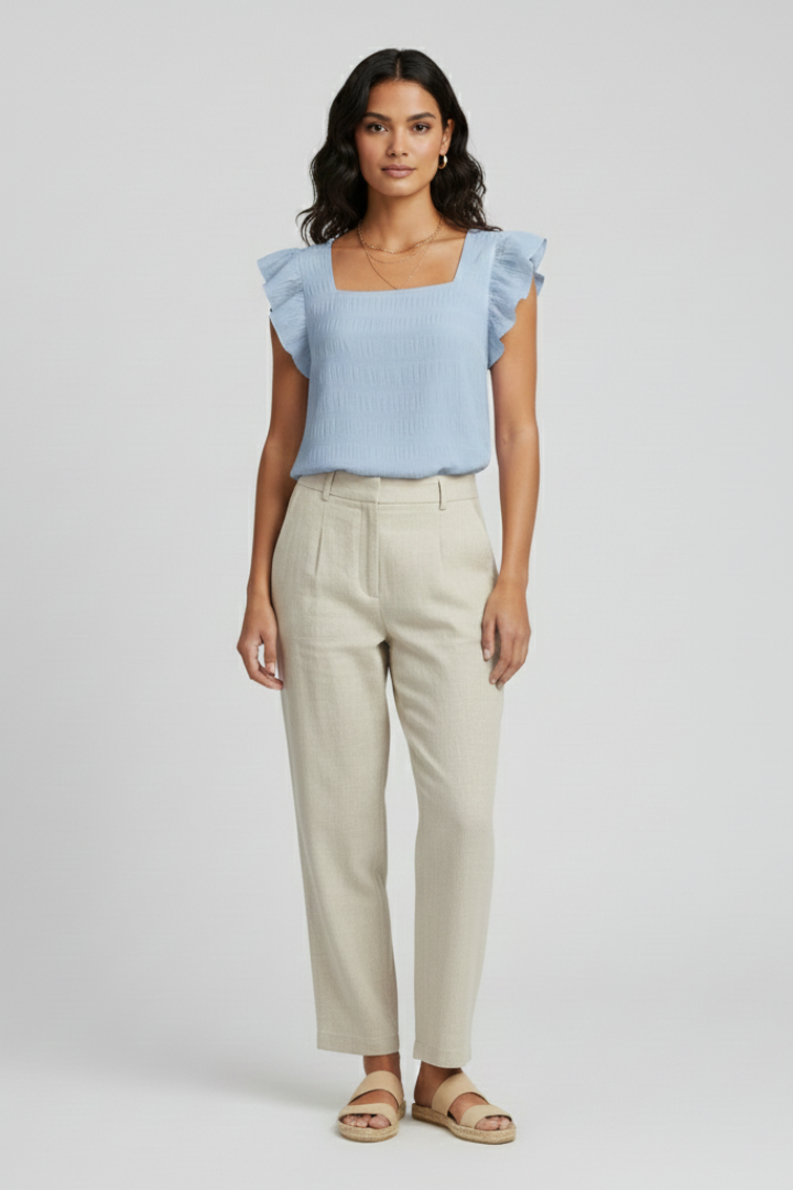 Lila | Square Neck Woven Blouse