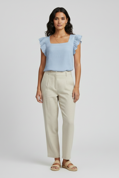 Lila | Square Neck Woven Blouse