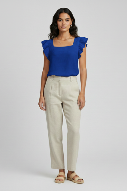 Lila | Square Neck Woven Blouse