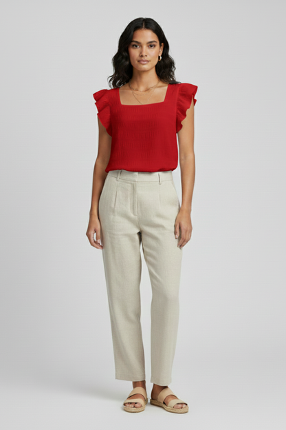 Lila | Square Neck Woven Blouse