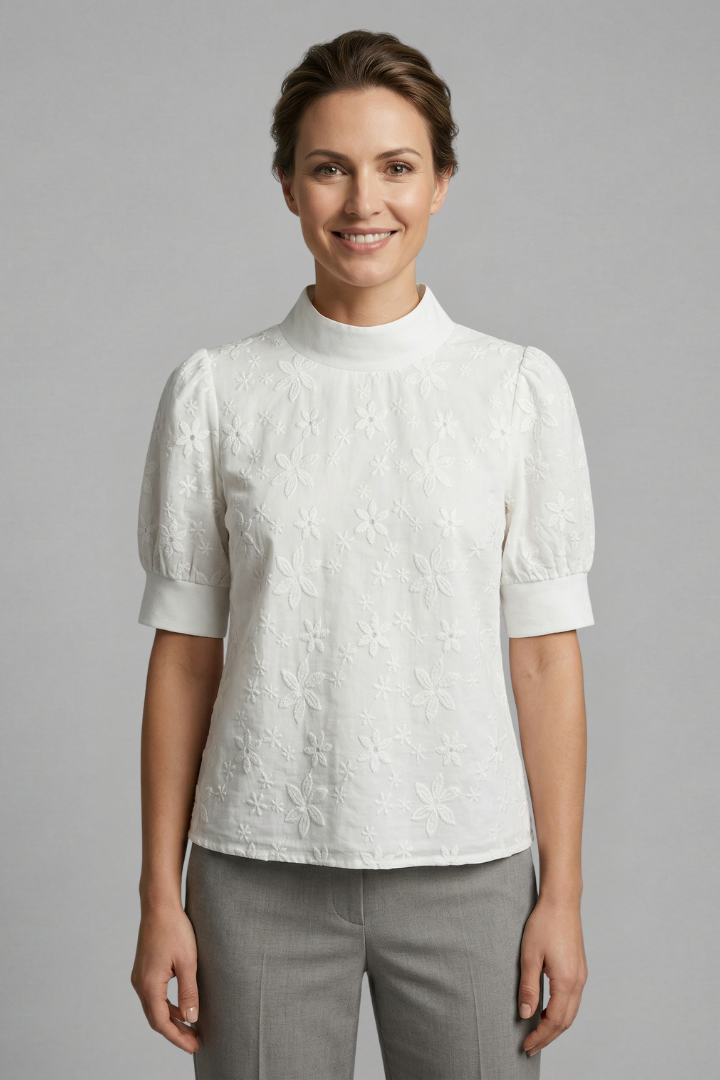 Lila | Elegant Stand Collar Blouse