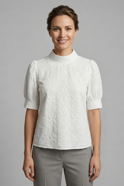 Lila | Elegant Stand Collar Blouse