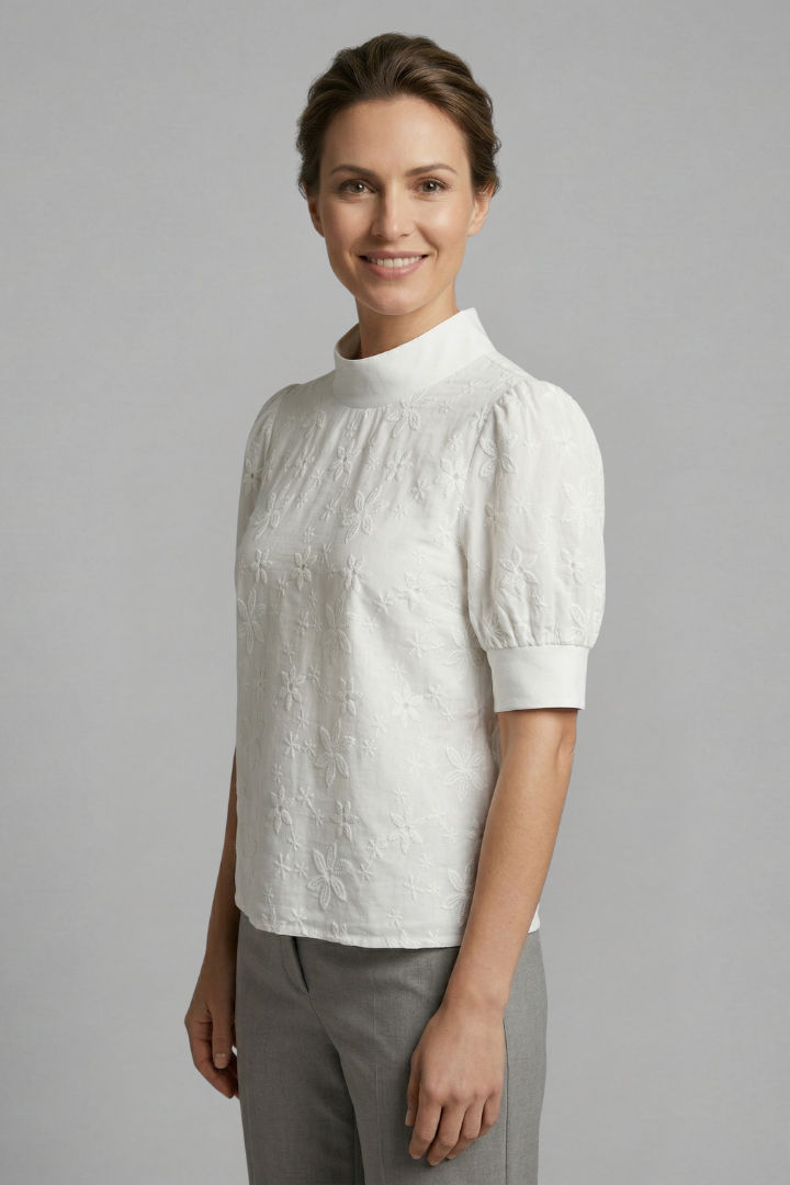 Lila | Elegant Stand Collar Blouse