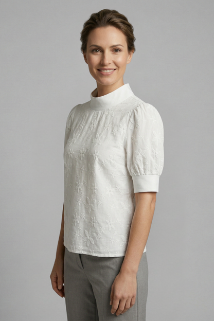 Lila | Elegant Stand Collar Blouse
