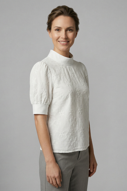 Lila | Elegant Stand Collar Blouse