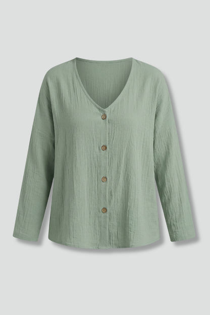 Lila | V-Neck Button Blouse