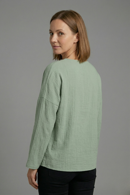 Lila | V-Neck Button Blouse