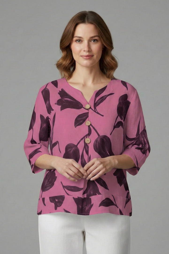Lila | Floral V-Neck Blouse