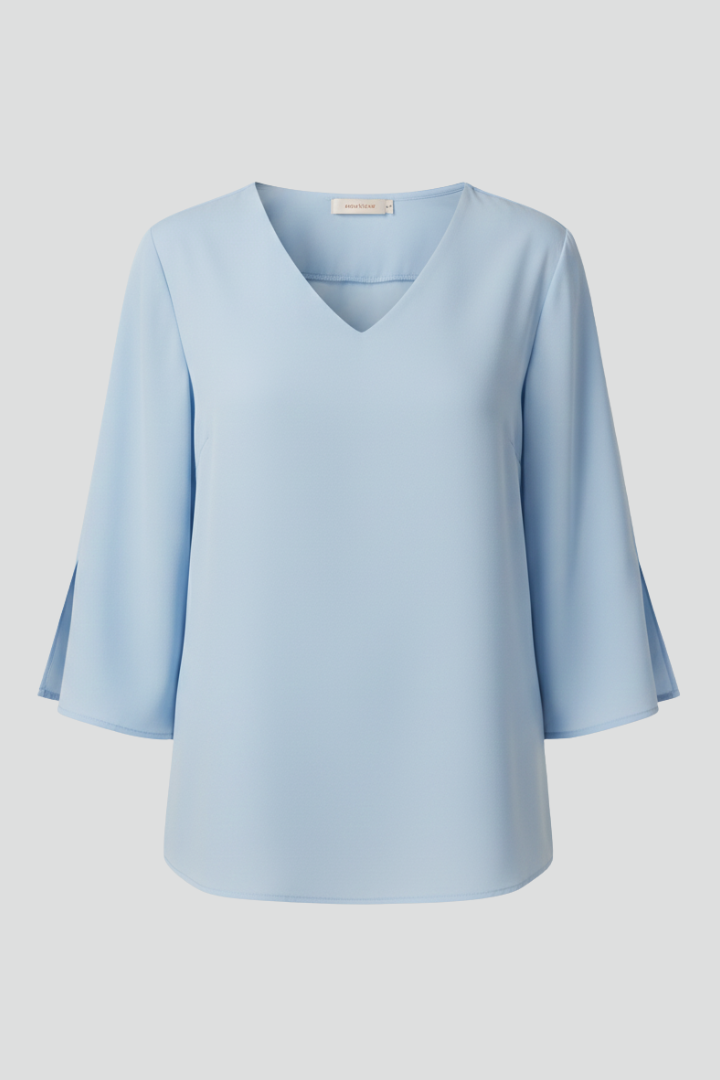 Elena | Chic V-Neck Short Sleeve Blouse