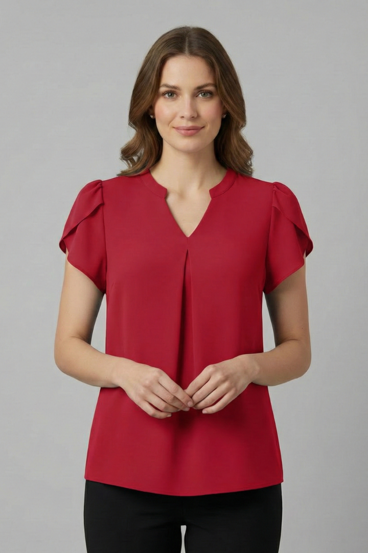 Lila | V-Neck Short Sleeve Blouse
