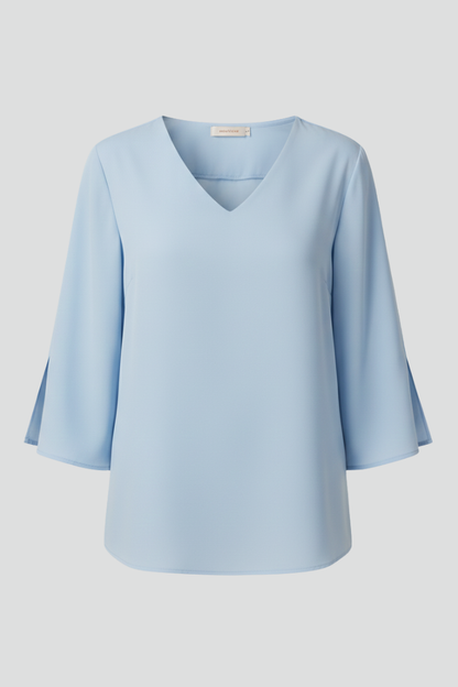 Elena | V-Neck Short Sleeve Blouse