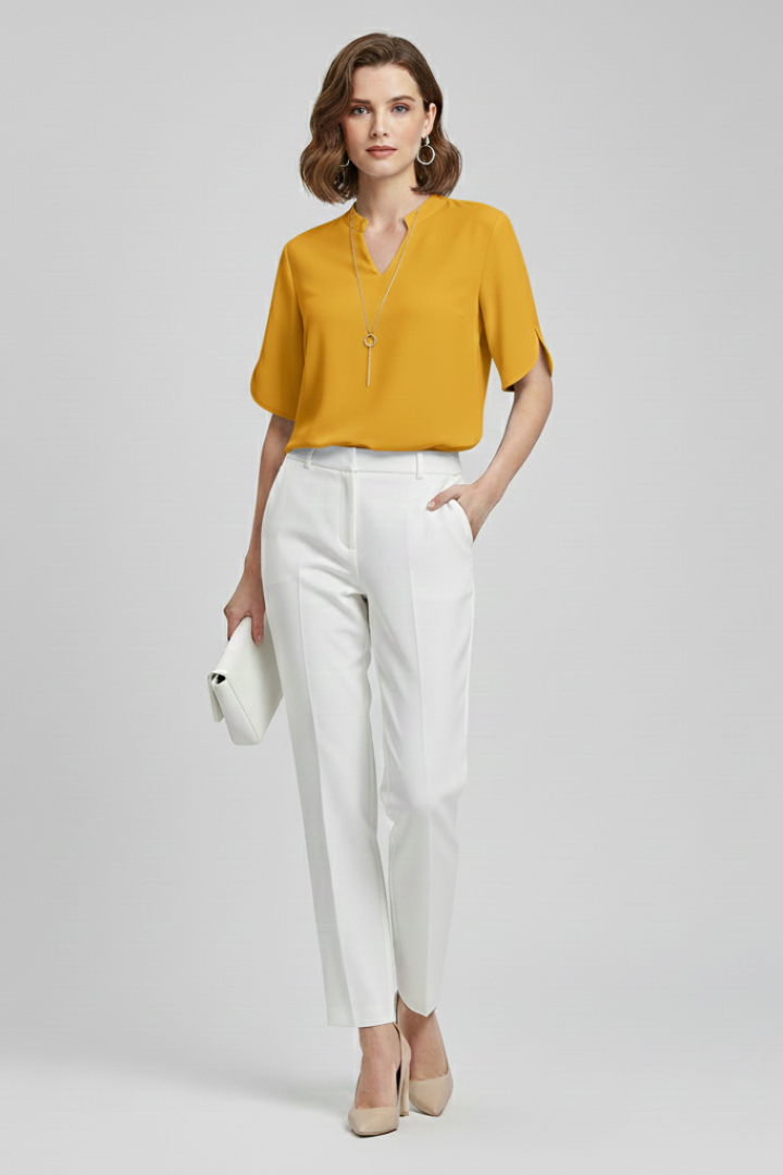 Lila | V-Neck Short Sleeve Blouse