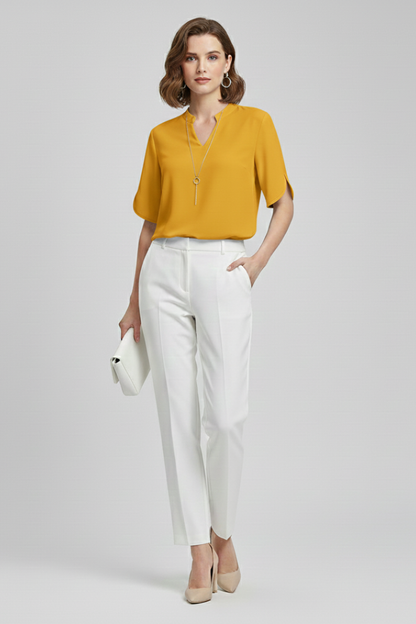 Lila | V-Neck Short Sleeve Blouse