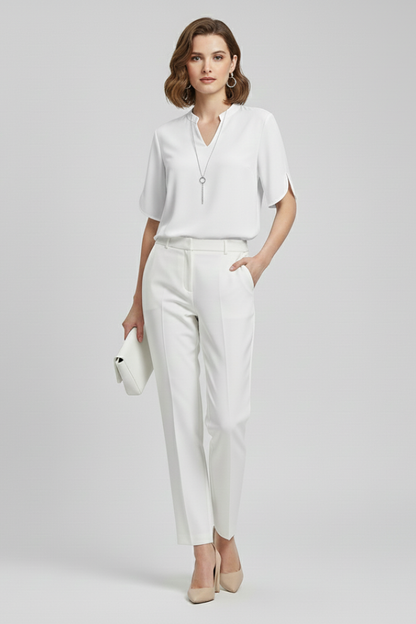 Lila | V-Neck Short Sleeve Blouse