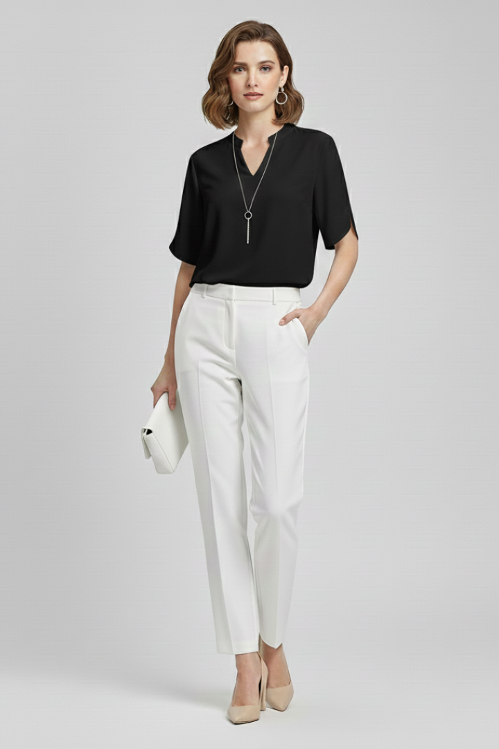 Lila | V-Neck Short Sleeve Blouse