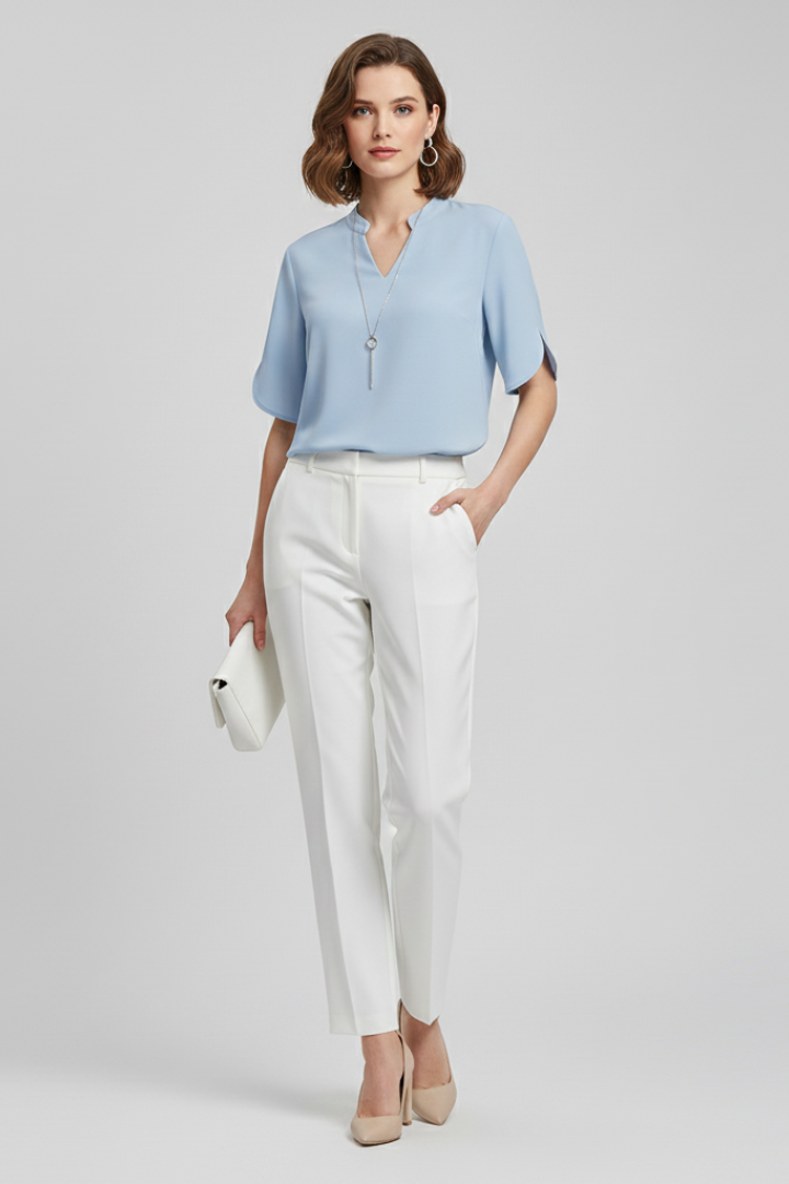 Lila | V-Neck Short Sleeve Blouse