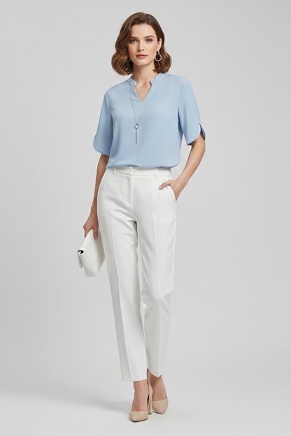 Lila | V-Neck Short Sleeve Blouse