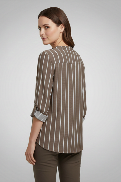 Lila | V-Neck Striped Blouse