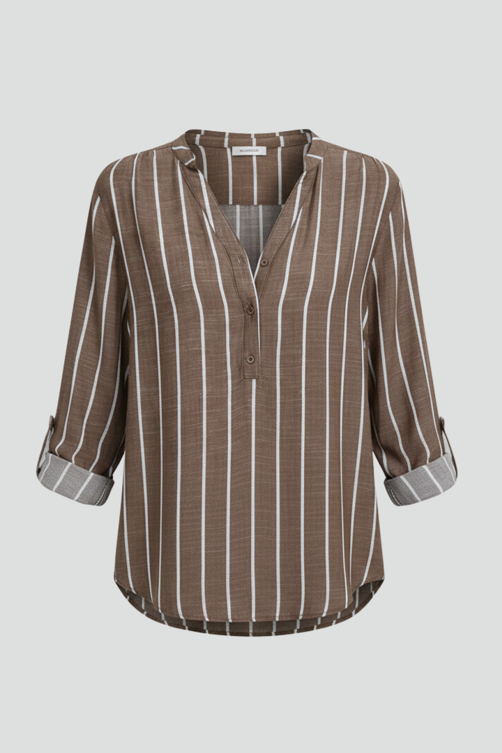 Lila | V-Neck Striped Blouse
