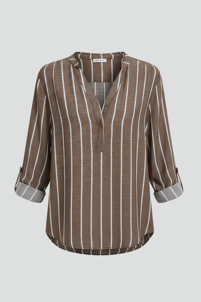 Lila | V-Neck Striped Blouse