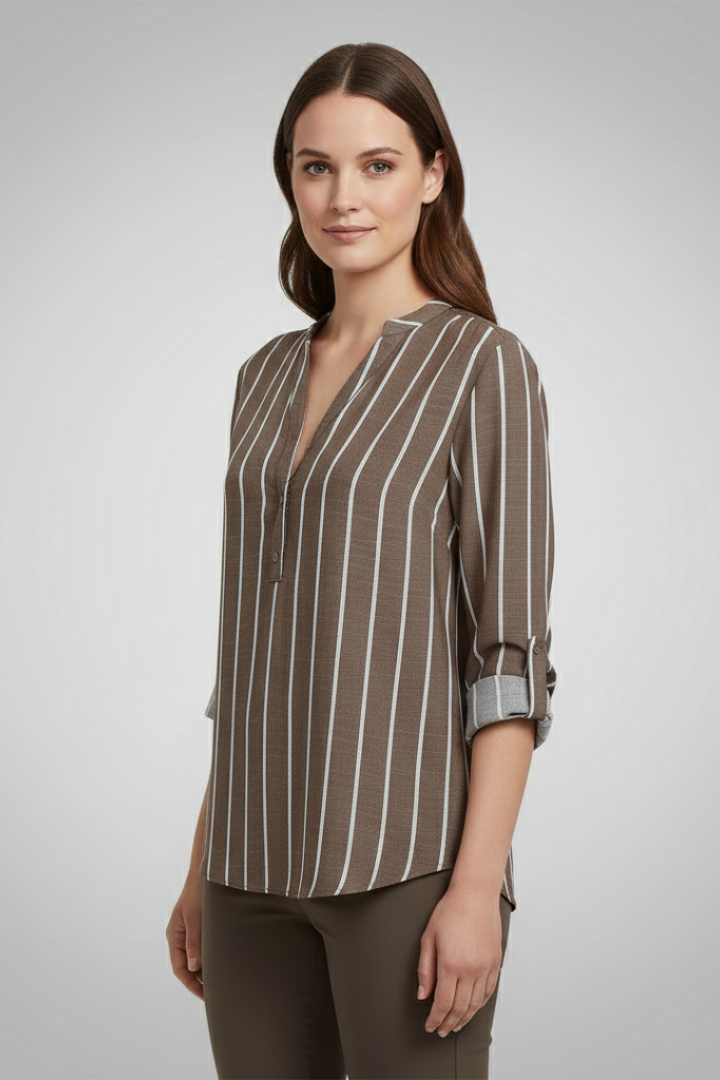 Lila | V-Neck Striped Blouse