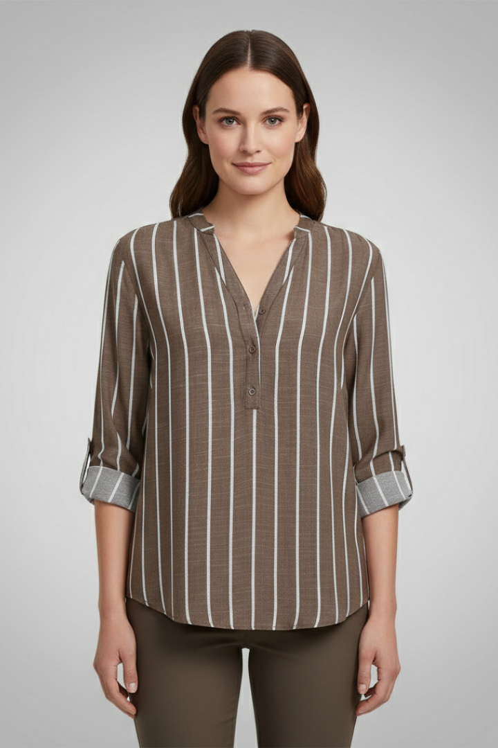 Lila | V-Neck Striped Blouse