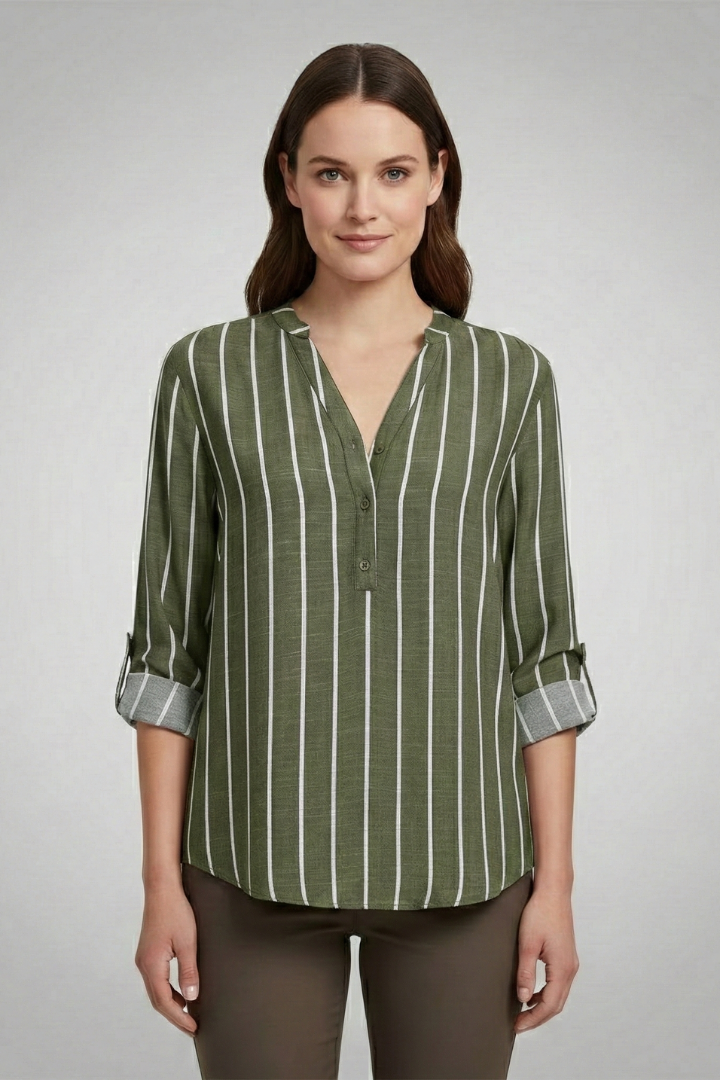Lila | V-Neck Striped Blouse