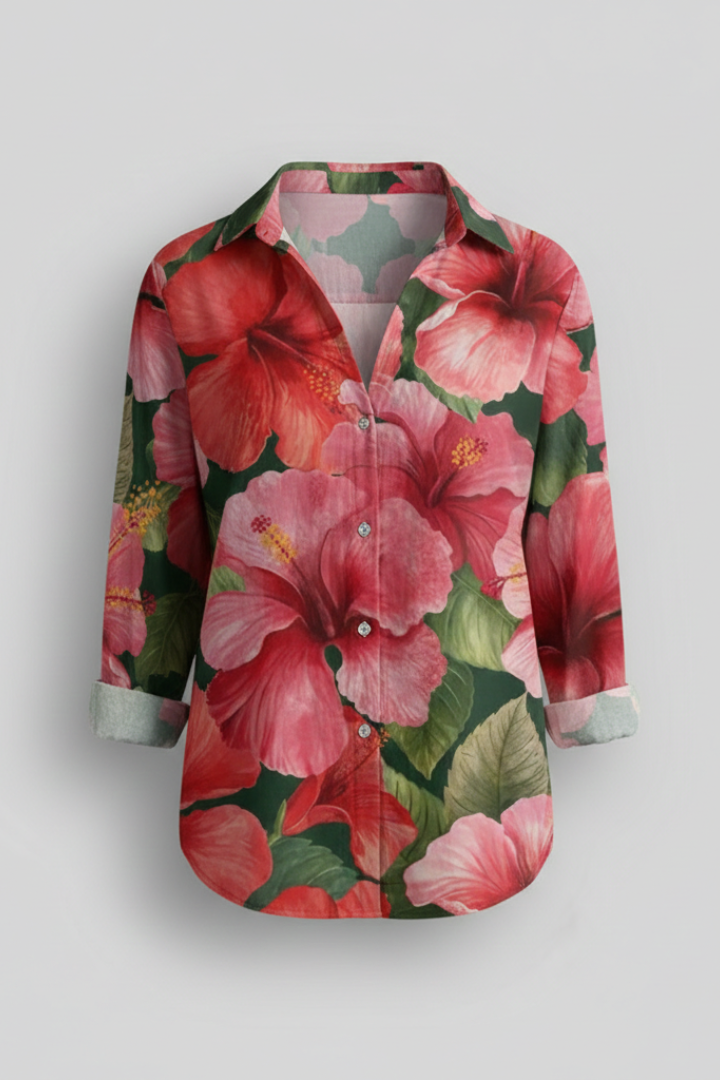 Lena | V-Neck Printed Blouse