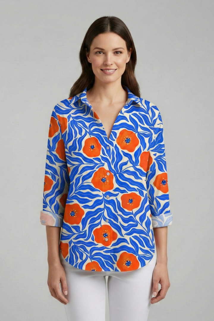 Lena | V-Neck Printed Blouse