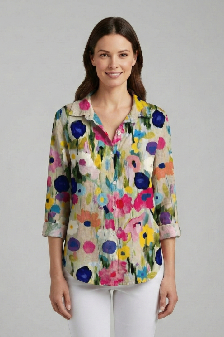 Lena | V-Neck Printed Blouse