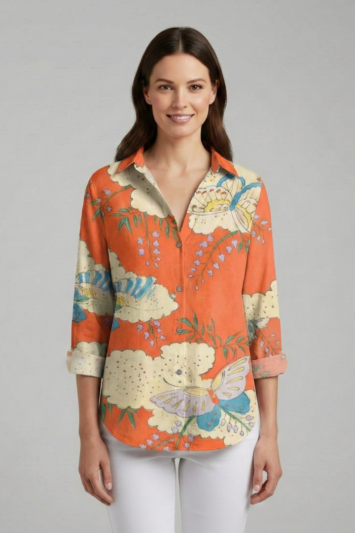 Lena | V-Neck Printed Blouse