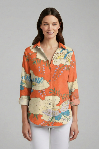 Lena | V-Neck Printed Blouse